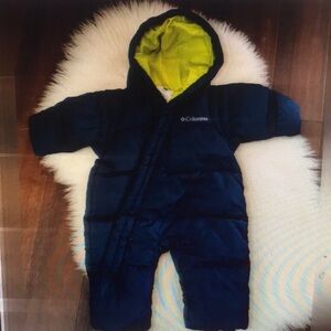 Columbia Navy Blue Baby Snowsuit with Hood